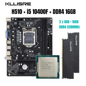 Kllisre H510 ערכת Intel Core i5 10400F 2*8GB = זיכרון 16GB DDR4 3200 שולחן העבודה RAM LGA 1200 לוח האם להגדיר