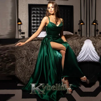 Kybeliny אופנה שמלות ערב חרוזים מתוק ספגטי רצועת 2023 נשף שמלות לנשים Vestidos דה פיאסטה מסיבה אישית