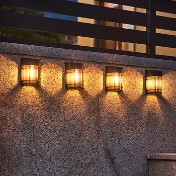 LED סולארית לגינה אור חיצוני עמיד למים חכמה, אור חיישן בקרת חצר גדר המרפסת מדרגות השמש עיצוב מנורת קיר