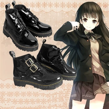 LoveLive יפנית תלמיד לוליטה נעליים Kawaii נערת קולג עור PU נוסעים אנימה קוספליי גותי פלטפורמה JK נעליים