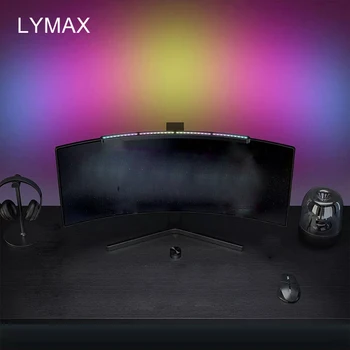 LYMAX מנורת שולחן מעוגל מסך צג המחשב מנורת שולחן למשרד הביתי הגנה העין שלט LED תאורה תלויות על המשחק