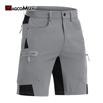 MAGCOMSEN גברים רב-כיסים מכנסים קל משקל לנשימה מהירה יבש בקיץ מכנסיים קצרים עבור טיולים דיג העבודה במכנסיים קצרים.