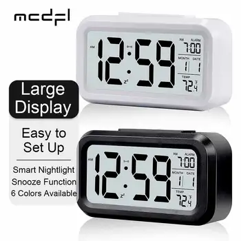 MCDFL שעון מעורר חכם עבור ילדים מתעורר בקול קטן שעונים דיגיטליים LCD סוללה המופעלות מנורת לילה ליד המיטה שולחן המשרד חדרי שינה