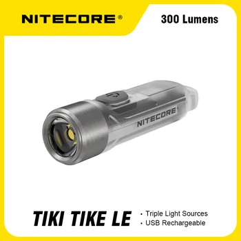 NITECORE טיקי טיקי LE מיני מחזיק מפתחות אור משולש Lihgt מקורות 300Lumens USB נטענת נייד UV תאורה אור חיצוני