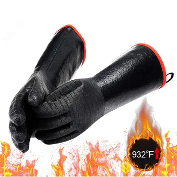 NMSafety אש, חום בידוד תעשייה כימית עמידות הכפפה ישר שרוול בטיחות כפפות החלקה