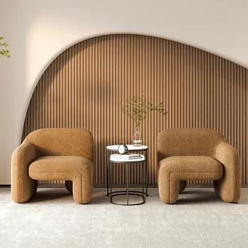 Nordic כבש בד אמנות הספה של הסלון המודרני של האינטרנט מפורסמים אור מלון יוקרה טרקלין קבלת הפנים ספה כסא היופי