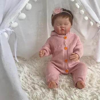 NPK 20inc מחדש בובת תינוק בן יומו אלישה חיוך אמיתי 3D צבוע עור עם נראים לעין ורידים מרובים שכבות אספנות אמנות הבובה