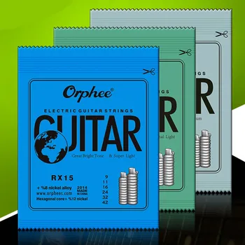 Orphee גיטרה חשמלית חוטים בגודל מלא אור בינוני 9-42 10-46 11-50 מאבחנים משושה ליבה מקצועי Guitats מיתר חלקי