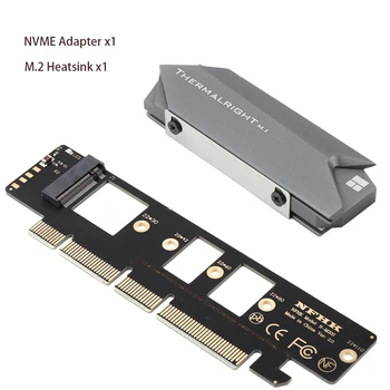 PCIe כדי NVMe מתאם עם אלומיניום SSD גוף קירור מקרר, 64Gbps M. 2 Ssd Gen4 PCIe 4.0 X4 X8 X16 כרטיס הרחבה