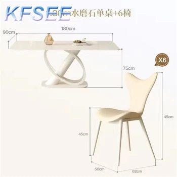 Prodgf עם 6 הכיסא רומנטי Kfsee שולחן האוכל