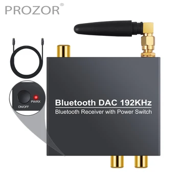 PROZOR DAC דיגיטלי אנלוגי ממיר אודיו Bluetooth תואם-הפעלה/כיבוי קואקסיאליים Toslink אנלוגי סטריאו L/R RCA 3.5 מ 