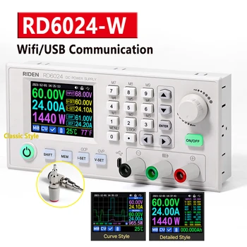 RD6024 RD6018 60V 24A USB צבע תצוגת מסך DC מתכוונן לרדת מתח הספסל אספקת חשמל באק ממיר אחסון נתונים