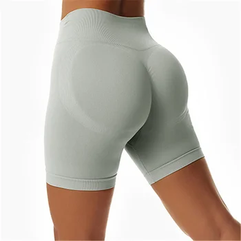 S - XL 7 צבעים חלקה יוגה קצרים כושר ספורט קצרים, הרמת תחת גבוה המותניים מכנסיים קצרים לנשים לנשימה כושר ספורטוויר A088BS