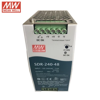 SDR-240-48 מתכוון גם 240W 48V סלים DIN Rail החלפת אספקת חשמל 110V/220V AC 48VDC 5A תעשייתי Din rail שנאי