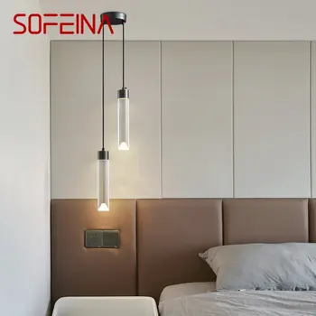 SOFEINA עכשווי פליז LED תליון מנורה 3 צבעים יצירתי דקורטיביים תלויים אור הביתה למיטה בחדר