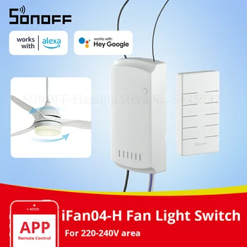 SONOFF iFan04-H Wifi חכם אוהד אור בקר 433 Mhz שליטה מרחוק 220-240V בית חכם לעבור לעבוד עם אלקסה הבית של Google