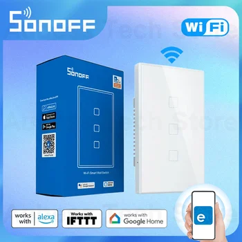 SONOFF TX סדרה WiFi מתגי קיר בריטניה האיחוד האירופי לנו T0/T1/T2/T3 1/2/3Gang באמצעות eWeLink אפליקציה Alexa, Google עוזר בקרת בית חכם
