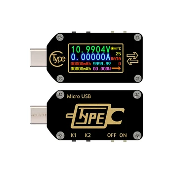 TC66/TC66C Type-C משטרת ההדק USB מד הזרם מודד מתח 2 מצב הנוכחי המונה מודד משטרת מטען סוללה כבל USB הבוחן