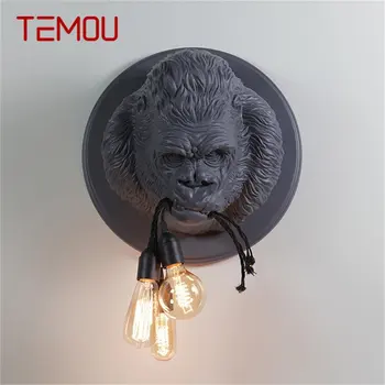 TEMOU מקורה קיר מנורות תאורה LED מודרנית פמוטים יצירתי שימפנזה הרומן הביתה הכניסה למסדרון