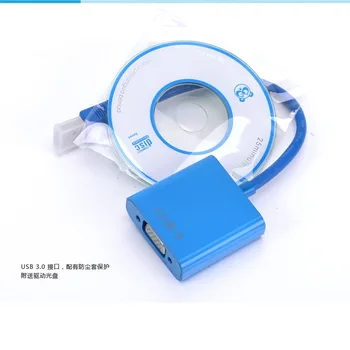USB 3.0 VGA רב-מתאם תצוגה ממיר וידאו חיצוני, כרטיס גרפי VGA הכחול 5.0 Gbps super speed USB 3.0 multi-תצוגה