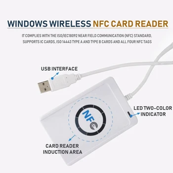 USB קורא כרטיסי NFC סופר ACR122U-A9 סין ללא מגע כרטיס RFID Reader Windows אלחוטית NFC Reader