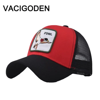 VACIGODEN גברים בעלי חיים רקמה כובע בייסבול נשים Snapback רשת עצם אופנה כובע היפ הופ משאית Casquette הקיץ מגן Gorras