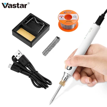 Vastar 5V 8W USB מלחם להגדיר טמפרטורה מתכווננת קרמיקה הליבה חימום ביתי נייד ריתוך הלחמה תיקון כלים