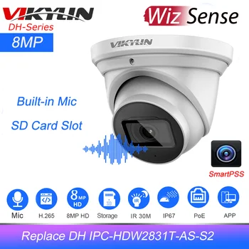 Vikylin Dahua OEM 8MP WizSense מצלמת IP IPC-HDW2841T כ-S2 PoE מובנה מיקרופון חריץ לכרטיס SD SMD בנוסף מעקב מצלמת IP p2p