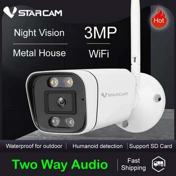 Vstarcam CS58 WIFI IP מצלמה 3MP 1296P אלחוטית P2P טלוויזיה במעגל סגור כדור אבטחה חיצונית אודיו לדבר המצלמה IP66 עמיד למים ראיית לילה