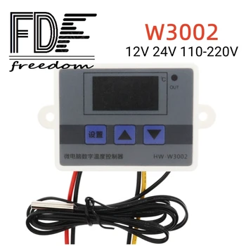 W3002 12V/24V/110V 220V LED דיגיטלי בקר טמפרטורה תרמוסטט Thermoregulator חיישן מד מקרר מים חימום קירור