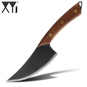 XYj 5 אינץ סכין פלדת אל-חלד סכין מטבח חיצוני סכינים כלי לקמפינג טיולים קאטר תוקע סכין מאחז ידית עץ