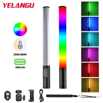 YELANGU LM430 אור LED וידאו כף יד RGB צילום צינור אור מקל מגנטי מלא אור 2500K-9900K ניתן לעמעום על ולוג TikTok
