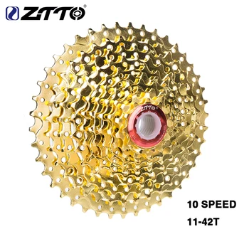 ZTTO 10 11-42T קלטת זהב 10 מהירות עוצרת אותם MTB אופני הרים אופניים פלדה הזהב ריקוד הרובוט על חלקי המערכת.