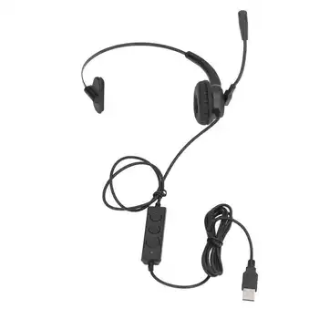 אוזניות להתקשר למרכז אוזניות USB מתכוונן קווי שירות אוזניות עם ביטול רעשים במיקרופון עבור Office audifono