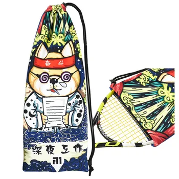 אופנה גלגל המזלות הסיני תיק טניס טניס מחבט בדמינטון תיק קטיפה נייד נשים וגברים כתף אחת תיק הגב 75x30cm
