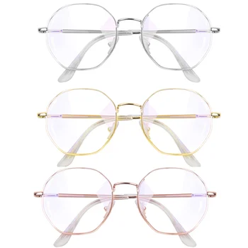 אופנה מתכת מתומן מסגרת משקפי שמש נשים גברים בציר האנטי-אור כחול הגנה UV400 משקפיים אופטיים המחשב משקפיים