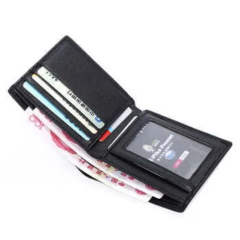 אופנה עור pu גברים, ארנקים סלים bifold ארנק מזהה כרטיס אשראי בארנק
