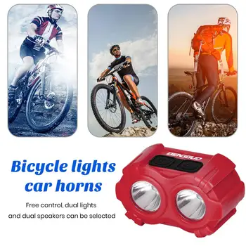 אופני הרים כפול אורות אלקטרוני אופניים כפול קרניים נטענות לאופניים פנס 130db רם אופניים פעמוני אזהרה