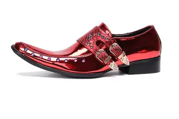אופנתי של גברים עור נעלי חתונה דרבי נעליים עסק של גברים מזדמנים נעלי עור אסקיו אדום נוחים לנשימה נעליים