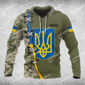 אוקראינית גברים הסווטשרט להתאים אישית את השם האוקראיני דגל סוודר הדפסת 3D עם ברדס האופנה גברים של ביגוד