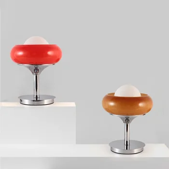איטליה Mcmspace גיל מנורת שולחן מעצב זכוכית, מנורת שולחן הסלון חדר השינה ביצה טארט מנורת שולחן לעמוד Lampara פטריות המנורה