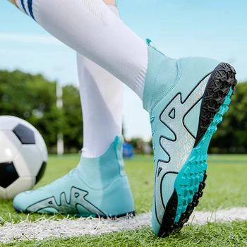 איכות Mbappé נעלי כדורגל פקקים עמיד הסיטוניים חיצוני בחברה. נעלי כדורגל Futsal אימון מתאים נעלי ספורט גודל 32-47