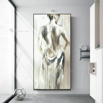 אישה עירומה קיר בעיצוב הפוסטר 100% עבודת יד ציור שמן אמנות מופשטת בד תמונת סלון, חדר השינה, המרפסת המלון מותאם אישית ציור קיר