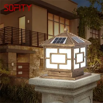 אניטה סולארית חיצונית אור LED הפוסט אור עמיד למים מודרני עמוד תאורה פטיו מרפסת מרפסת חצר הוילה
