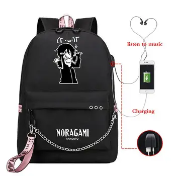 אנימה חדש המוצ ' ילה Noragami YATO תרמיל בנות נסיעות USB תיקי כתף ילדים בני נוער תיקי בית ספר ילקוט בוא נזוז