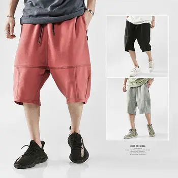 אנשים של קיץ מכנסיים מגמת כותנה רופף מצויד בתוספת גודל הארלם מזדמן חמש נקודות מכנסי ספורט ריצה כדורסל הרכבת בגדים