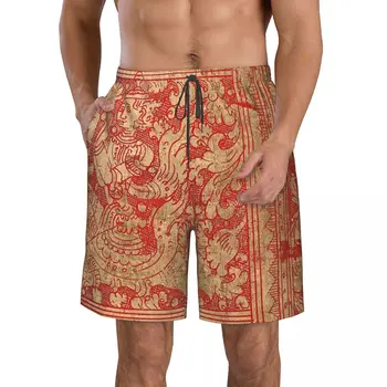 אסיה גברים קצרים חוף כושר ייבוש מהיר של בגדי ים מצחיק רחוב כיף 3D קצרים.