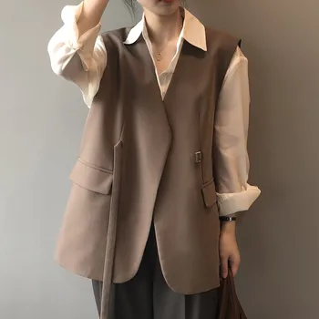 , אפוד ללא שרוולים של נשים 2022 אביב גרסה קוריאנית רפוי, דק מזדמן מזג החיצון ללבוש אפוד מקצועי ללבוש.