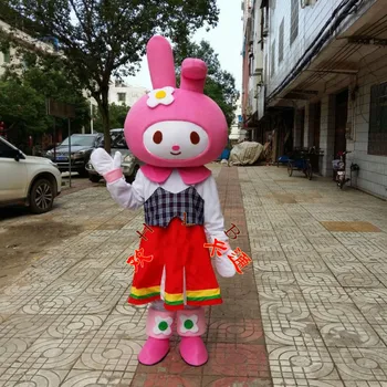 ארנב קמע תלבושות למכירה ילדה ארנב דמות מצוירת Cosplay Mascotte תחפושות קרנבל תחפושות תלבושות למבוגרים גודל