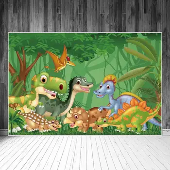ג ' ונגל הדינוזאורים מסיבת יום הולדת צילום תפאורות ילדים היורה העולם חיות קישוט צילום רקעים אביזרים